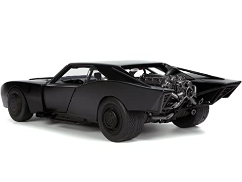 Jada Toys DC Comics The Batman 1:18 Batmobile with Lights Die-cast Car & 3.75" Batman Figure, Toys for Kids and Adults,Black