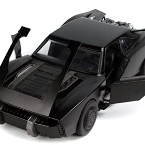 Jada Toys DC Comics The Batman 1:18 Batmobile with Lights Die-cast Car & 3.75" Batman Figure, Toys for Kids and Adults,Black