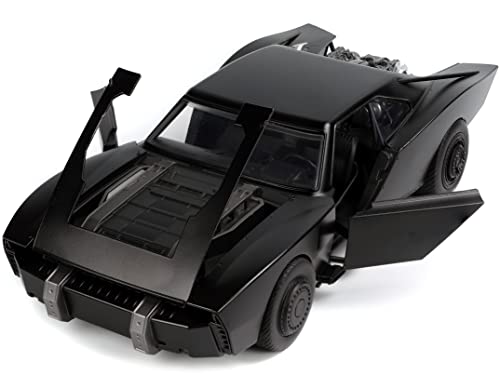 Jada Toys DC Comics The Batman 1:18 Batmobile with Lights Die-cast Car & 3.75" Batman Figure, Toys for Kids and Adults,Black