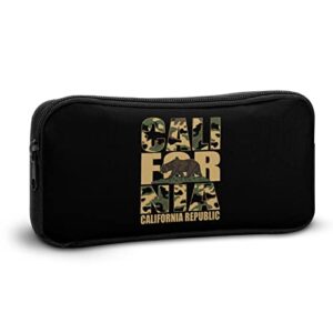 Camouflage California Repubic Pencil Case Makeup Bag Big Capacity Pouch Organizer for Office College