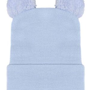 Melondipity Baby Hospital Hat with Ears – Personalized & Customizable Beanie Caps for Infants, Boys - Soft, Stretchy & 2-Ply Fabric - Head Wraps for Newborn – Blue