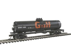 walthers trainline ho scale model 40′ tank car with metal wheels – gulf oil company