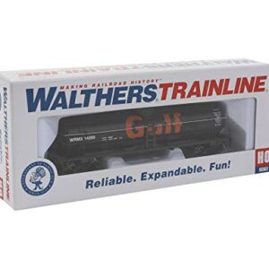 Walthers Trainline HO Scale Model 40' Tank Car with Metal Wheels - Gulf Oil Company