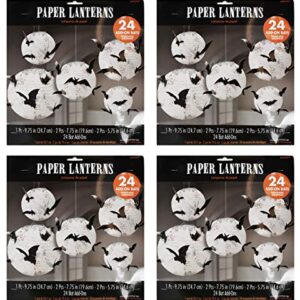 Set of 20 Halloween Lanterns with Peel 'N Stick Bats! Great Craft for Kids and Adults!