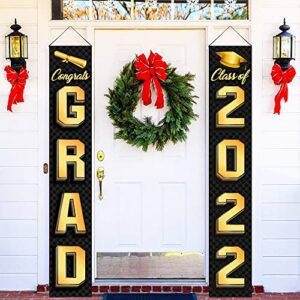 Graduation Banner for Graduation Door Decorations - 72x12 Inch, No DIY | Graduation Door Banner for Graduation Party Decorations 2022 Black and Gold | We Are So Proud of You Graduation Banner 2022