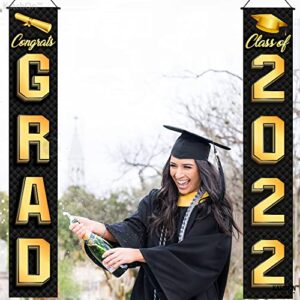 Graduation Banner for Graduation Door Decorations - 72x12 Inch, No DIY | Graduation Door Banner for Graduation Party Decorations 2022 Black and Gold | We Are So Proud of You Graduation Banner 2022