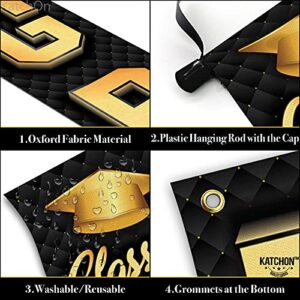 Graduation Banner for Graduation Door Decorations - 72x12 Inch, No DIY | Graduation Door Banner for Graduation Party Decorations 2022 Black and Gold | We Are So Proud of You Graduation Banner 2022