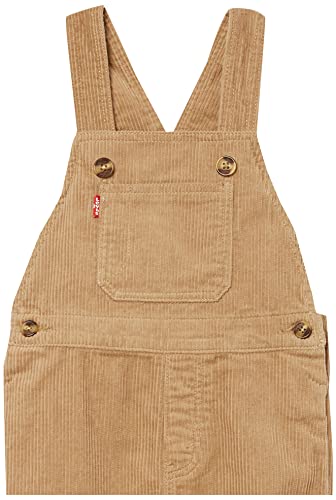 Levi's Baby Boys' Graphic T-Shirt and Overalls 2-Piece Outfit Set, Harvest Gold/Plaid, 4T