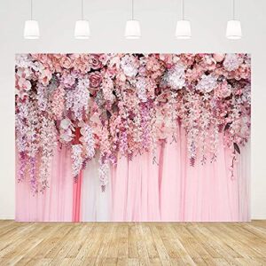 ablin 8x6ft floral backdrop girl pink rose flower wall decor romantic bridal shower wedding anniversary photo background floral party decorations dessert cake table banner props