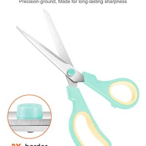 Scissors, All Purpose Thickened Scissor 8.5", Upgrade Stainless Steel Sharper Comfort Grip Scissors for Office School Supplies, Right/Left Handed, 3-Pack…