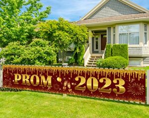 large prom 2023 banner graduation party decorations maroon congrats grad yard sign banner backdrop for high school college graduation party supplies