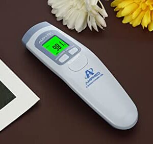 Amplim Non-Contact Digital Infrared Forehead Thermometer – Medical Grade, Touchless Accurate Instant Readings, Fever Alarm, Color LCD Display - for Adults, Babies, and Infants. FSA HSA Eligible