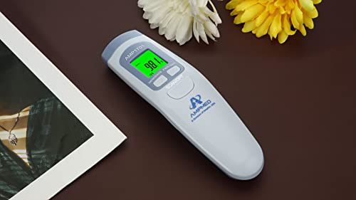 Amplim Non-Contact Digital Infrared Forehead Thermometer – Medical Grade, Touchless Accurate Instant Readings, Fever Alarm, Color LCD Display - for Adults, Babies, and Infants. FSA HSA Eligible