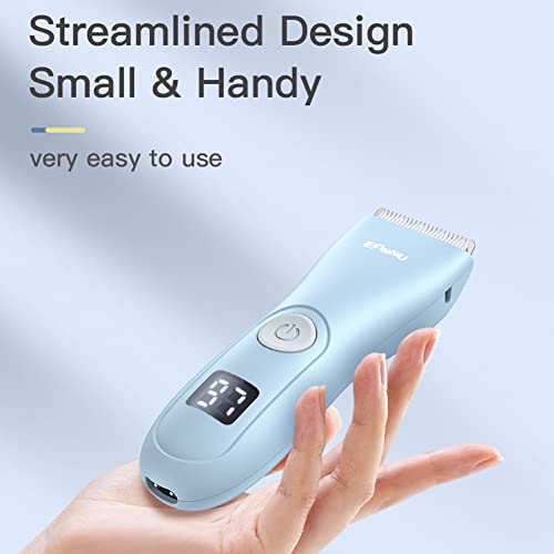 Favrison Baby Hair Clippers, Professional Quiet Hair Trimmer for Kids and Toddler, Waterproof & Rechargeable Cordless Hair Cutting Machine for Children, with LCD Display