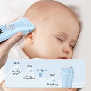 Favrison Baby Hair Clippers, Professional Quiet Hair Trimmer for Kids and Toddler, Waterproof & Rechargeable Cordless Hair Cutting Machine for Children, with LCD Display