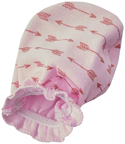 Little Treasure Baby Girl Cotton Headband and Scratch Mitten Set, Boho, One Size