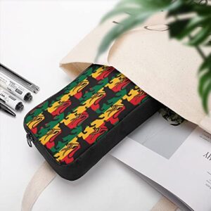 Rastafarian Lion Flag Pencil Case Makeup Bag Big Capacity Pouch Organizer for Office College