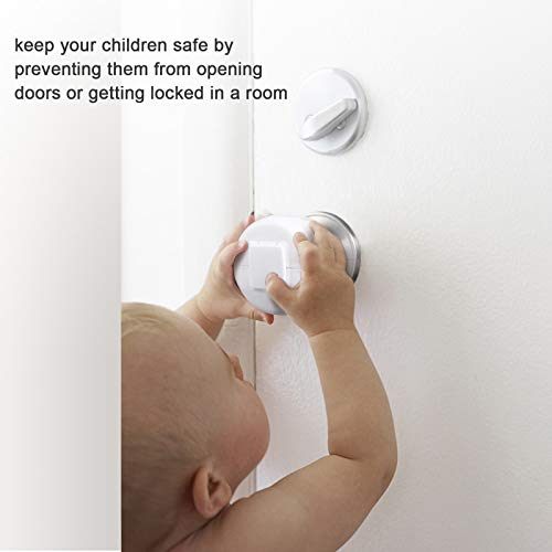 Door Knob Safety Cover for Kids, Child Proof Door Knob Covers, Baby Safety Door knob Handle Cover Lockable Design (4 Pack).