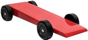 pinewood pro pine derby car kit with pro graphite – painted and weighted – red shark