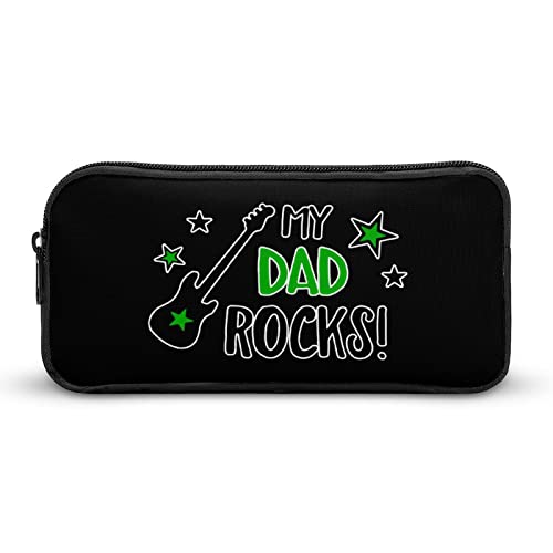 My Dad Rocks Pencil Case Makeup Bag Big Capacity Pouch Organizer for Office College