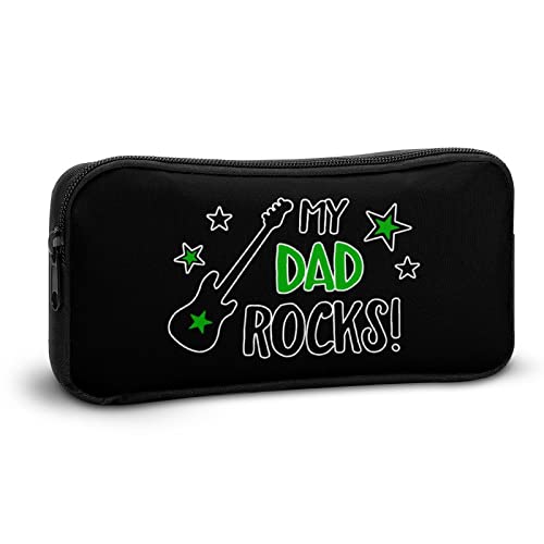 My Dad Rocks Pencil Case Makeup Bag Big Capacity Pouch Organizer for Office College