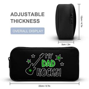 My Dad Rocks Pencil Case Makeup Bag Big Capacity Pouch Organizer for Office College