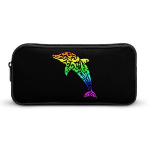 tribal dolphin pencil case makeup bag big capacity pouch organizer for office college
