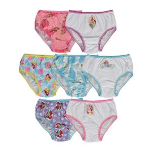 disney girls’ toddler princess underwear mulipacks, multi7pk, 4t
