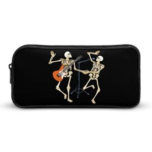 skeleton concert music halloween pencil case makeup bag big capacity pouch organizer for office college
