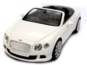 powertrc full functional gt speed bentley continental official licensed by bentley rc vehicles battery operated 1:12 scale for kids (white)