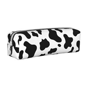 Cow Print Pencil Bag Aesthetic Zipper Pen Pouch Boys Girls Small Portable Marker Box Case Office Travel Home