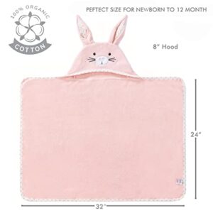 TBEZY Baby Hooded Towel with Unique Animal Design Ultra Soft Thick Cotton Bath Towel for Newborn (Bunny)