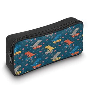 Doodle Dinosaur Skater Pencil Case Makeup Bag Big Capacity Pouch Organizer for Office College