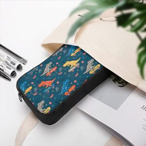 Doodle Dinosaur Skater Pencil Case Makeup Bag Big Capacity Pouch Organizer for Office College