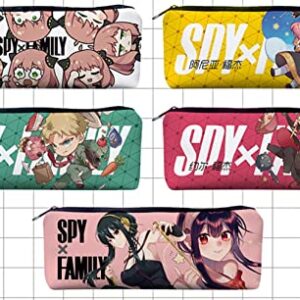 foefaik Anime Spy x Family Anya Pencil Case,Canvas Organizer Box Pouch Makeup Bag Capacity Case with Zipper, 5.1 inch