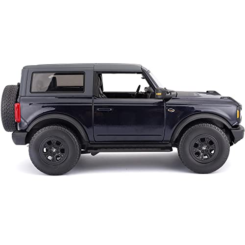 2021 Ford Bronco Wildtrak Dark Blue Metallic with Dark Gray Top Special Edition 1/18 Diecast Model Car by Maisto 31456