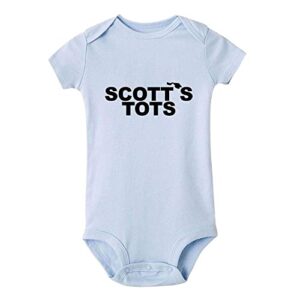 siyooca scott’s tots cute bodysuit infant rompers unisex baby short sleeve onesie d blue 3 months