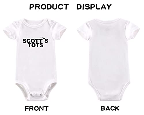 SiYooca Scott's Tots Cute Bodysuit Infant Rompers Unisex Baby Short Sleeve Onesie D blue 3 Months