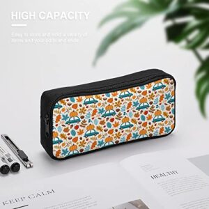 Autumn Pumpkins and Cars Pencil Case Makeup Bag Big Capacity Pouch Organizer for Office College