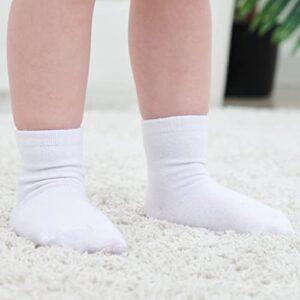 ZAPLES Baby Non Slip Grip Crew Socks with Anti Skid Soles for Infants Toddlers Kids Boys Girls, Assorted 12 Pack, 4-7 Years