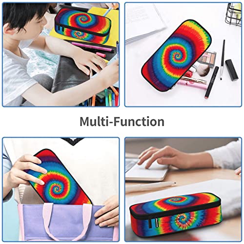 Fxuocza Tie Dye Rainbow Pencil Cases for Girls Pencil Bags with Zipper,Aesthetic Pencil Case Organizer Pencil Box