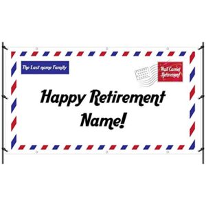 victorystore retirement decorations: custom postal retirement banner – waterproof vinyl banner (post letter retirement, 3 feet by 5 feet)