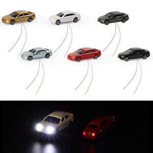 ec200 12pcs 1:200 z scale model lighted car with 12v led head and rear lights layout