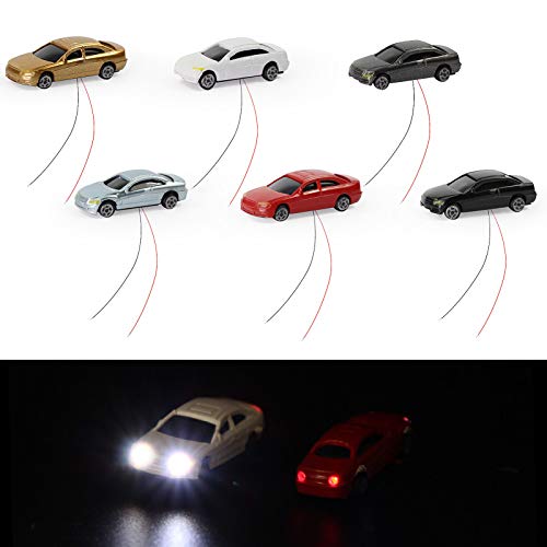 EC200 12PCS 1:200 Z Scale Model Lighted Car with 12V LED Head and Rear Lights Layout