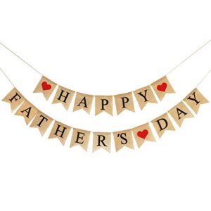 burlap happy fathers day banner | rustic fathers day party decorations | fathers day family photo prop celebration gift
