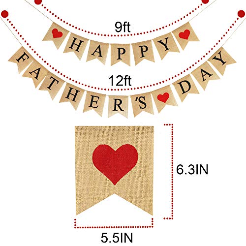 Burlap Happy Fathers Day Banner | Rustic Fathers Day Party Decorations | Fathers Day Family Photo Prop Celebration Gift