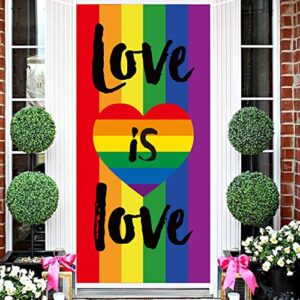 rainbow gay pride door cover banner flag – love is love pride lgbt gay lesbian bisexuals door banner flags outdoor party decorations