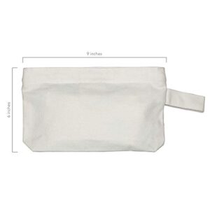 Canvas Pencil Pouch - White Pencil Bags with Zipper - Extremely Sturdy & Organic Cotton Canvas Pencil Case - Fabric Zipper Pouch | Set of 4 Bags Of 12 Oz Each