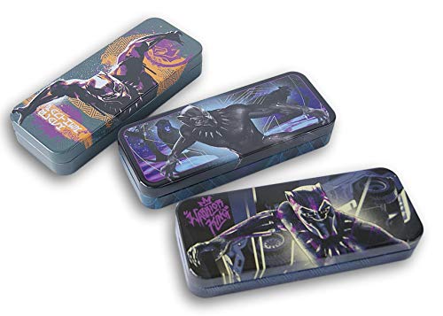 Black Panther Metal Tin Pencil Case Pencil Case, Marker Case, Crayon Case, Back to School Shopping for Students (Set of 3)