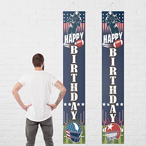 5665 Football Birthday Porch Sign Door Banner Decor Blue – Sport Super Bowl Game